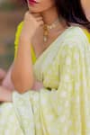 Buy_Iktaar by Meena_Green Georgette Floral Chikankari Saree_Online_at_Aza_Fashions