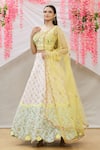 Buy_Neha Mehta Couture_Multi Color Brocade Silk Woven Zardozi V Neck Lehenga Set _at_Aza_Fashions