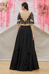 Shop_Neha Mehta Couture_Black Banana Crepe Embroidery Zardozi Round Pleated Lehenga With Blouse _at_Aza_Fashions