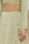 Shop_Neha Mehta Couture_Green Georgette Embroidery Zardozi V Neck Lehenga Set _Online_at_Aza_Fashions