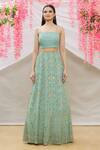 Neha Mehta Couture_Green Lucknowi Lehenga Set_Online_at_Aza_Fashions