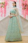 Buy_Neha Mehta Couture_Green Lucknowi Lehenga Set_Online_at_Aza_Fashions