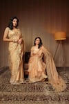 Gul By Aishwarya_Gold Saree Pure Organza And Blouse Satin Floral With  _Online_at_Aza_Fashions