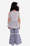 Shop_LIL DRAMA_Blue Cotton Printed Floral Kurta And Sharara Set _at_Aza_Fashions