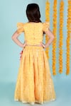 Shop_Lil Drama_Yellow Chanderi, Lurex Embroidery Bandhej Print Lehenga And Choli Set _at_Aza_Fashions