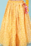 Lil Drama_Yellow Chanderi, Lurex Embroidery Bandhej Print Lehenga And Choli Set _at_Aza_Fashions