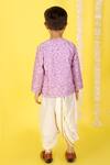 Shop_Lil Drama_Purple Polyester Printed Kurta And Dhoti Pant Set _at_Aza_Fashions