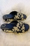 Shop Shiveen Shiveen Black Embroidered Yuyam Wedges at Aza Fashions Shop_Shiveen Shiveen_Black Embroidered Yuyam Wedges _at_Aza_Fashions