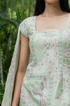 Varun Chakkilam_Green Silk Organza Cutdana And Sequin, Bugle Beads Embroidered Kurta Palazzo Set _Online_at_Aza_Fashions