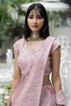 Varun Chakkilam_Pink Silk Organza Embroidered Lehenga Set_Online_at_Aza_Fashions