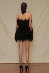 Shop_Shriya Som_Black Tulle Feathers Ostrich Dress_at_Aza_Fashions