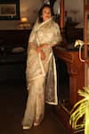 Buy_Atelier Shikaarbagh_White Saree - French Silk Organza Embroidery Swarovski  _at_Aza_Fashions