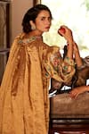 Buy_Atelier Shikaarbagh_Gold Tissue Floral, Sequin Band Collar Sleeve Embroidered Jacket _at_Aza_Fashions