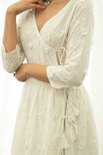 SALE- FLORAL EMBROIDERED ANGRAKHA YELLOW