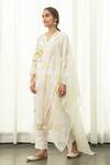 Roze_White Cotton Yasmin Kota Doriya Dupatta_Online_at_Aza_Fashions