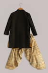 Shop_Minikin_Black Cotton, Silk Embroidery Sherwani And Printed Patiala Set _at_Aza_Fashions
