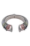 Tribe Amrapali_Silver Plated Enamel Chandrika Makra Bracelet _Online_at_Aza_Fashions