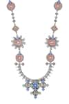 Tribe Amrapali_Silver Plated Enamel Oxidized Long Necklace _Online_at_Aza_Fashions
