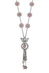 Tribe Amrapali_Silver Plated Enamel Talisman Charm Necklace _Online_at_Aza_Fashions