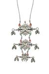 Tribe Amrapali_Silver Plated Enamel Surya Pendant Necklace _Online_at_Aza_Fashions