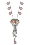 Tribe Amrapali_Silver Plated Enamel Kirtimukha Charm Necklace _Online_at_Aza_Fashions