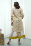 Shop_Tussah by Siddhi Shah_White Handloom And Woven Print Floral Tunic & Culotte Set  _at_Aza_Fashions