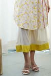 Tussah by Siddhi Shah_White Handloom And Woven Print Floral Tunic & Culotte Set  _at_Aza_Fashions