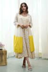 Buy_Tussah By Siddhi Shah_White Handloom And Woven Floral Print Textured Shrug With Dress_at_Aza_Fashions