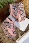 Buy_Tiesta_Pink Begum Snake Print Sneaker Wedges _at_Aza_Fashions