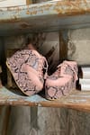 Shop_Tiesta_Pink Begum Snake Print Sneaker Wedges _at_Aza_Fashions