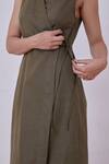 Shop_The Summer House_Green Arandi Linen Wrap Dress_Online_at_Aza_Fashions