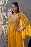 Tamaraa By Tahani_Yellow Silk Embroidery Sequin Straight Nevina Jumpsuit _Online_at_Aza_Fashions