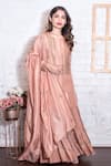 Vasavi Shah_Pink Cotton, Russian Silk Dori, Sequin Round Embroidered Kurta Sharara Set _Online_at_Aza_Fashions