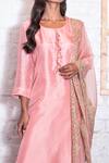 Vasavi Shah Pink Russian Silk Embroidery Dori Round Kurta Set With Dupatta Online at Aza Fashions Vasavi Shah_Pink Russian Silk Embroidery Dori Round Kurta Set With Dupatta _Online_at_Aza_Fashions