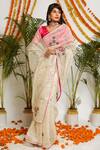 Buy_Ruar India_Gold Zaynab Tissue Embroidered Saree Set_Online_at_Aza_Fashions