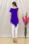 Shop_Megha Garg_Purple Crepe Asymmetric Draped Tunic _at_Aza_Fashions
