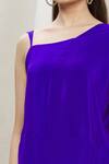 Megha Garg_Purple Crepe Asymmetric Draped Tunic _at_Aza_Fashions