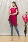 Buy Megha Garg Pink Crepe Asymmetric Draped Tunic Online at Aza Fashions Buy_Megha Garg_Pink Crepe Asymmetric Draped Tunic _Online_at_Aza_Fashions