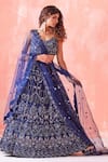 Buy_Mirroir_Blue Organza Lining Shantoon Embroidery Sequin And Beads Bridal Lehenga Set _at_Aza_Fashions