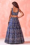 Shop_Mirroir_Blue Organza Lining Shantoon Embroidery Sequin And Beads Bridal Lehenga Set _at_Aza_Fashions