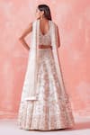 Shop_Mirroir_White Organza Lining Shantoon Embroidery Sequin And Beads V Bridal Lehenga Set _at_Aza_Fashions