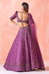 Shop_Mirroir_Purple Organza Lining Shantoon Embroidery Sequin And Beads Bridal Lehenga Set _at_Aza_Fashions