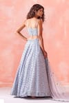 Shop_Mirroir_Blue Organza Lining Shantoon Embroidery Sequin And Beads V Bridal Lehenga Set _at_Aza_Fashions