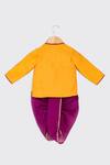 Shop_Minikin_Orange Embroidered Kurta Set For Boys_at_Aza_Fashions
