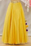 Samyukta Singhania_Yellow Blousesatin Lehengaorganza Dupattasoft Net Embroidered Lehenga Set_at_Aza_Fashions