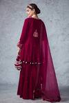 Shop_Ajiesh Oberoi_Pink Jannat Velvet Short Anarkali Gharara Set_at_Aza_Fashions