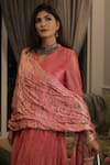 Buy_Divya Kanakia_Pink Kurta Soft Tissue Embroidery And Print Pearl & Anarkali Set With Dupatta _Online_at_Aza_Fashions