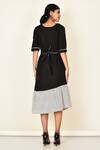 Shop_Naintara Bajaj_Black Cotton Colorblock Dress_at_Aza_Fashions