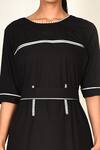 Naintara Bajaj_Black Cotton Colorblock Dress_at_Aza_Fashions