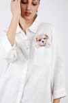 Buy_Linen Bloom_White Linen Embroidery Dog Shirt Collar  _Online_at_Aza_Fashions